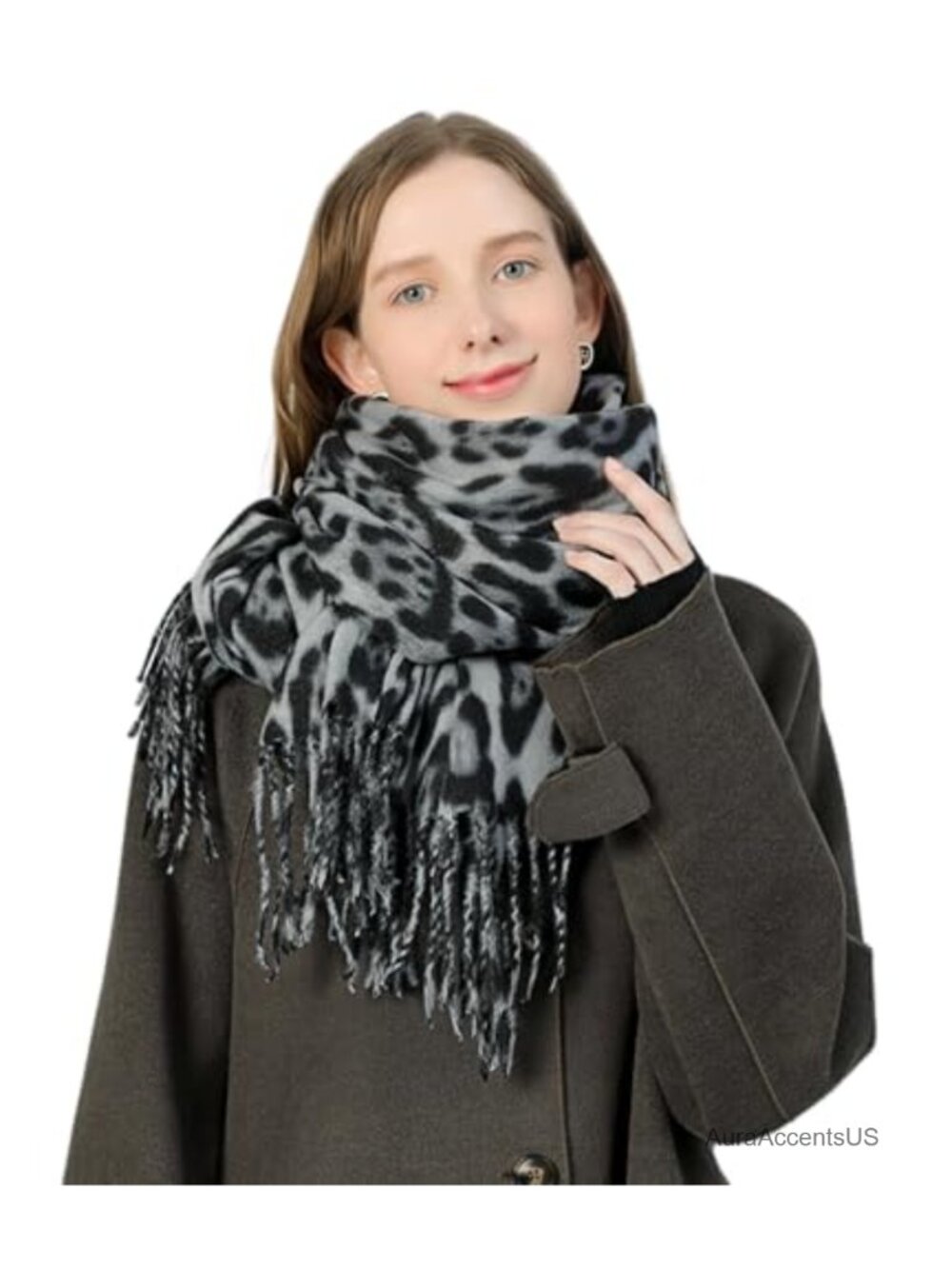 Pashmina Shawl Wrap Large Winter Faux Cashmere Scarf Leopard Print